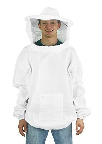 VIVO Professional White Beekeeping Smock with Veil, Large - Lot 646