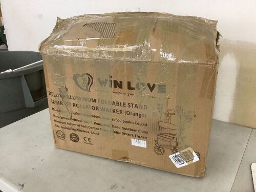 WINLOVE Foldable Aluminum Stand Up Rollator Walker - Lot 644
