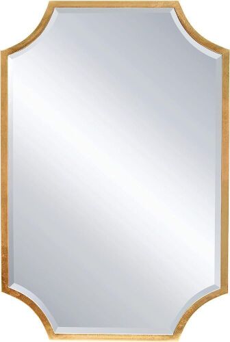 Kelly Miller 20" x 28" Metal Gold Beveled Wall Mirror - Lot 720