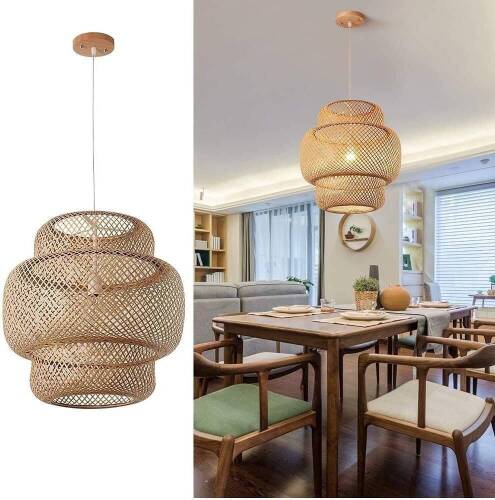 DANGGEOI Hand-Woven Bamboo Pendant Light - Lot 236