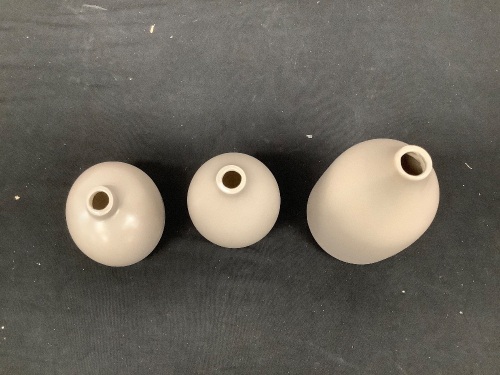 3 Piece Brown Vases - Lot 253