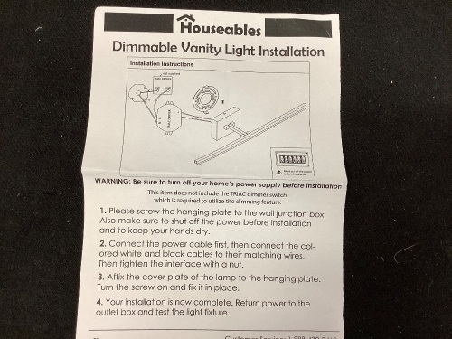 Dimmable Vanity Light - Lot 377