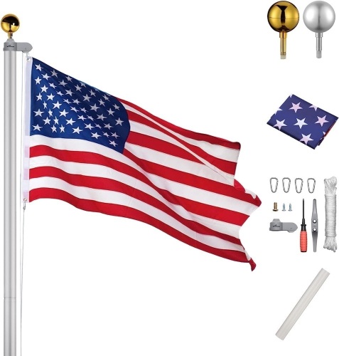 25 Feet Telescoping Flagpole with U.S Flag - Lot 26