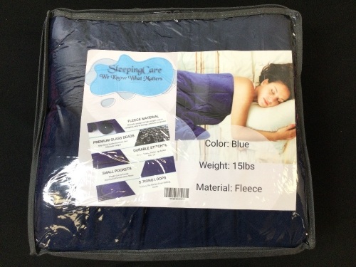 SleepingCare 15 lbs Weighted Fleece Blanket  - Lot 446