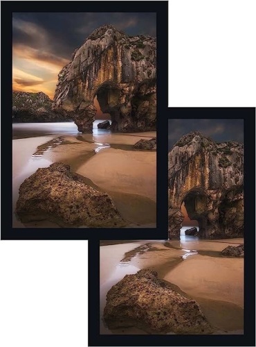 Black Gallery Poster Frame Two Pack 22x28 Wall Frame 18x24 Mat - Lot 345
