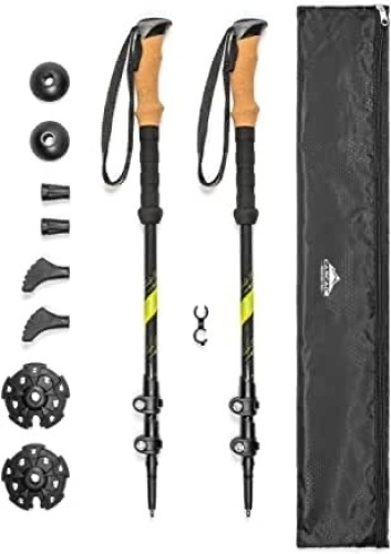 The Fitlite Carbon Fiber Trekking Poles(Green) - Lot 2895