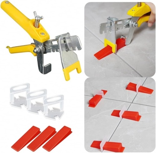 Tile Leveling System w/ Tile Pliers, 300 Pcs Tile Spacers Clips, Reusable Wedges - Lot 365
