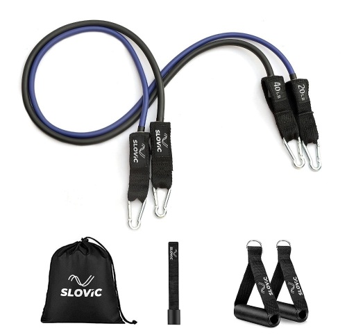 SLOVIC 2 pc Slovic Fitness Equipment Tube Resistance Tube for Workout - Lot 222
