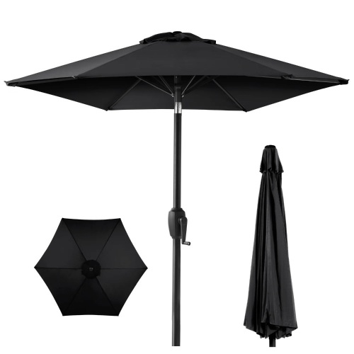 Outdoor Market Patio Umbrella w/ Push Button Tilt, Crank Lift - Lot 6317
