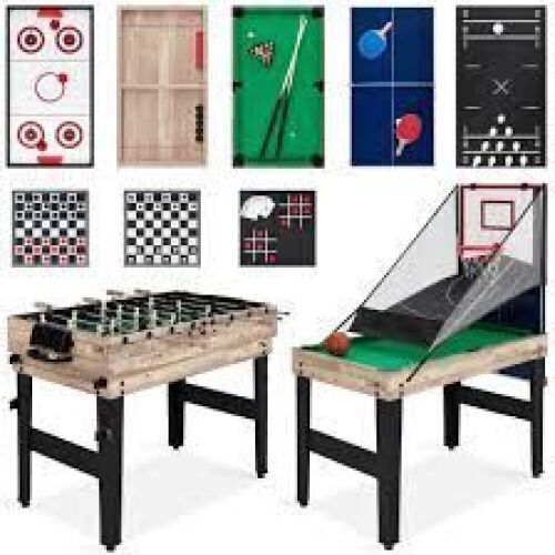 13-in-1 Combo Game Table Set w/ Ping Pong, Foosball, Basketball, Air Hockey - Lot 7271