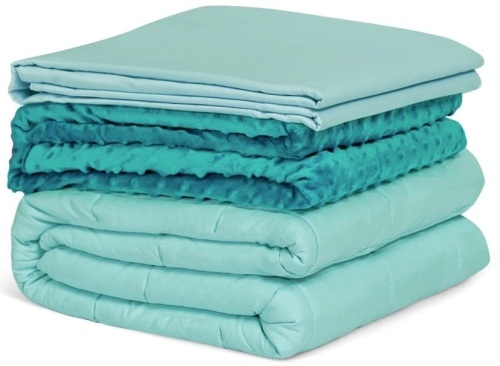 10lbs 3 pcs Heavy Weighted Duvet Blanket-Green - Lot 7356
