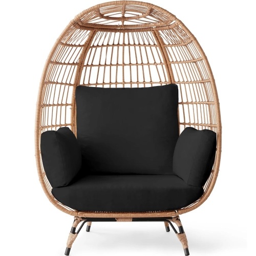 Wicker Egg Chair Oversized Indoor Outdoor Patio Lounger - Lot 7398