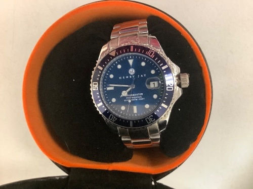 Henry Jay Men's Stainless Steel Dive Watch /w Date, Appears New, Sold As-is - Lot 33