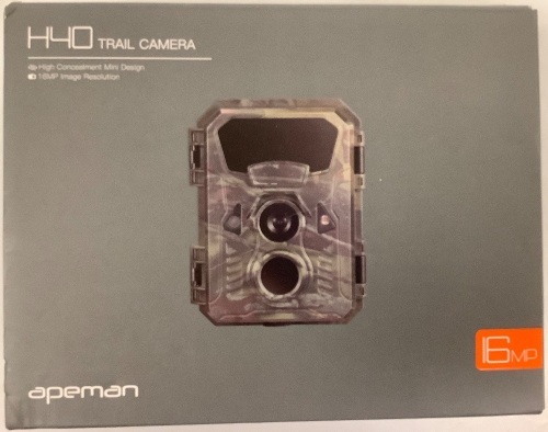 Apeman H40 Mini Trail Camera w/ 16 GB SD Card, Appears New, Sold As-is - Lot 95