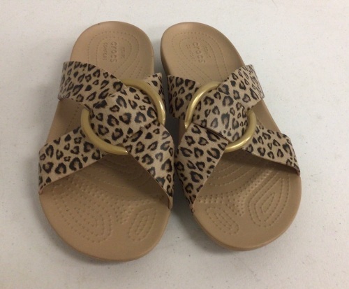 Crocs Leopard Print Sandals Women's 9, Appears New, Sold As-is - Lot 266