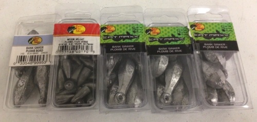 Lot of (5) Bank Sinker and Worm Fishing Weights, E-Comm Return, Sold As-is - Lot 284