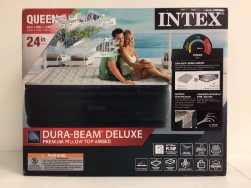 Intex Dura-Beam Deluxe Pillowtop 24" Queen Air Mattress, E-Comm Return, Sold As-is - Lot 374