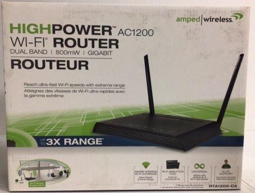 Lot of (2) Amped Wireless AC1200 Dual Band Wi-Fi Router, Appears New, Sold As-is - Lot 378