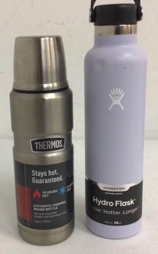Lot of (2) Thermos 10oz and Hydro Flask 24oz, Appears New w/ Damage, Sold As-is - Lot 395