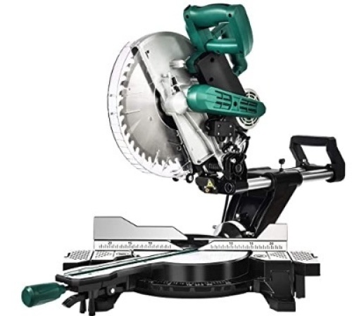 SUNCOO 10 inch 15Amp Single Bevel Sliding Compound Miter Saw, E-Comm Return - Lot 482