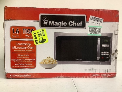 Magic Chef Microwave, Appears New, Powers Up, Sold as is - Lot 362