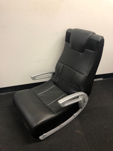 X Rocker Black Leather Floor Video Gaming Chair w/ Speakers, Appears New, Sold as is - Lot 20A