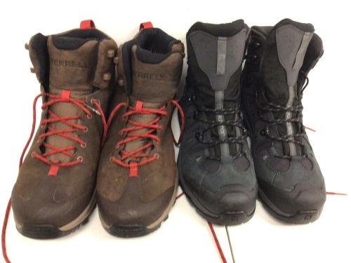Lot of (2) Mens Shoes, Merrell 13 and Salomon 10.5, E-Commerce Return, Sold as is  - Lot 558