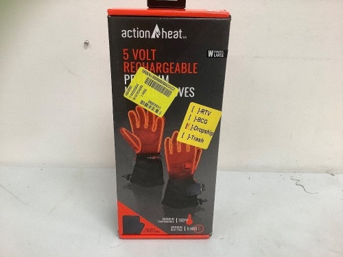 Action Heat Rechargeable Heated Gloves, Womens Large, Appears New, Sold as is - Lot 460