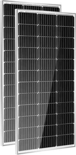 HQST 2PCS 9BB 100W 12V 200 Watt Monocrystalline Solar Panels High-Efficiency Module - Lot 76
