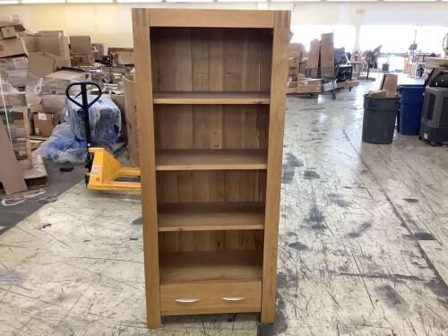 Solid Oak Bookcase with 1 Drawer  - Lot 78