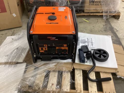 WEN GN875i RV/Transfer-Switch-Ready 8750-Watt Electric Start Open Frame Inverter Generator - Missing 1 Wheel, Engine Has Compression Not Tested Further - Lot 90