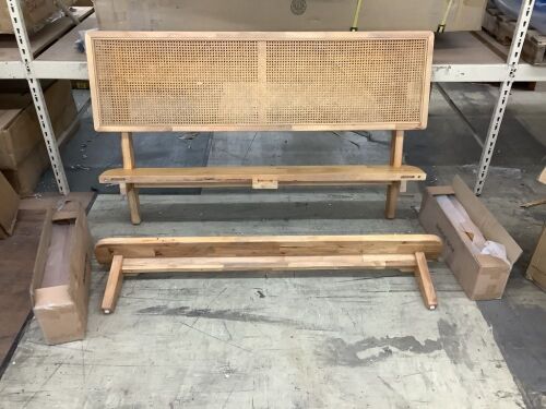 Queen Headboard, Footboard and Slats - No Rails  - Lot 164