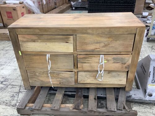 Mantis Light Natural Solid Mango 6 Drawer Chest - Needs Repair  - Lot 174