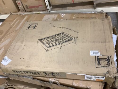 Molblly Twin Size Upholstered Bed Frame, Light Grey - Lot 233