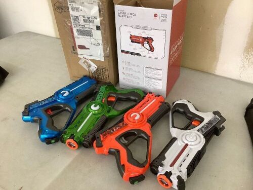 Set of 4 Infrared Laser Tag Blasters for Kids & Adults w/ 4 Settings  - Lot 475