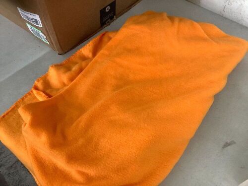 Lot of (15) Orange Fleece Blankets  - Lot 539