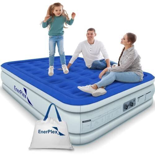 EnerPlex Queen Air Mattress with Built-in Pump 16 Inch Double Height  - Lot 555