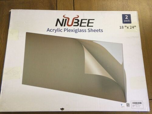 NIUBEE Acrylic Plexiglass Sheet 18" x 24", 2 Pack - Lot 257