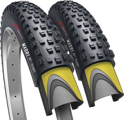 Fincci 27.5 x 2.35 Foldable Mountain Bike Tire 60-584 60 TPI with Nylon Protection for Mountain Enduro MTB Hybrid Bicycle, Pack of 2 - Lot 262