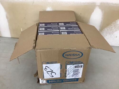 Case of Nacosa Nitrile Disposable Gloves Powder Free, Medium - Lot 599