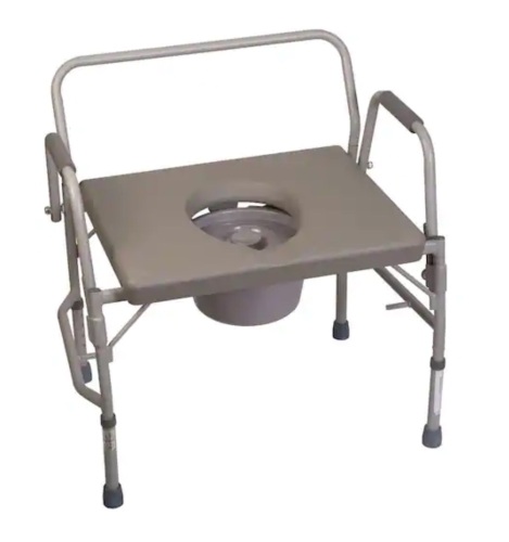 DMI Extra-Wide Heavy-Duty Drop-Arm Commode in Steel - Lot 538