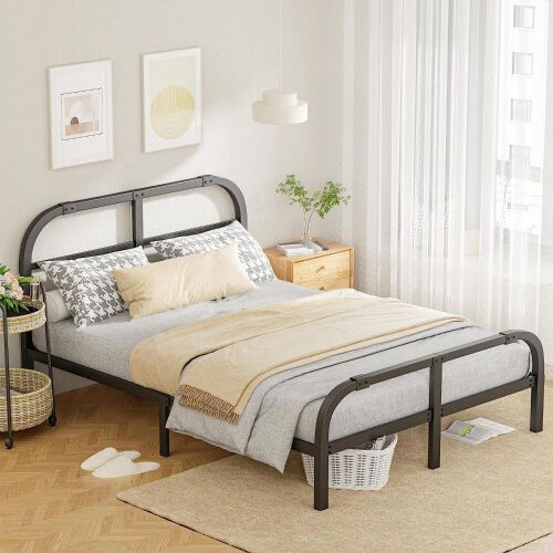 ONEMO 14 Inch Queen Metal Platform Bed Frame with Headboard and Footboard  - Lot 157