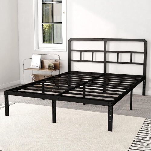 14 Inch Queen Metal Platform Bed Frame with Headboard - Lot 237
