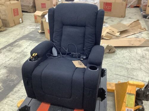 Electric Power Lift Recliner Massage Chair w/ Heat, USB Port, Cupholders - Lot 114