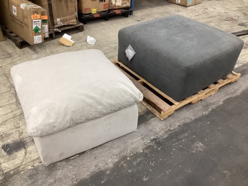 Lot of (2) Ottomans - Dirty  - Lot 415