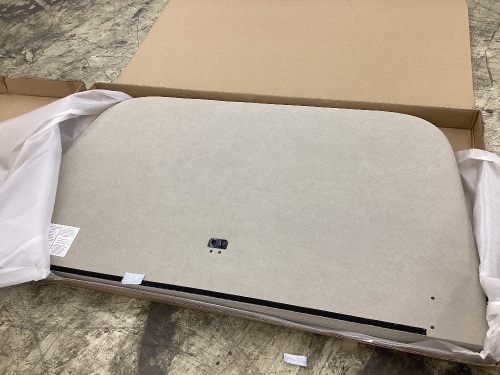 Lid Bed Queen Headboard and Slipcover in Barto Sand - Lot 70