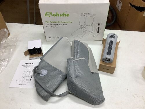 EAshuhe Leg Air Massager Foot and Calf Massage with Optional Heat Function 3 Modes 3 Intensities Handheld Controller - Lot 388