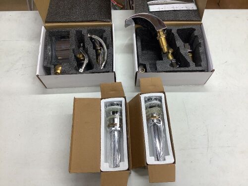 Lot of (2) Widespread 8" Bathroom Basin Faucet LED Waterfall Tub Sink Mixer Tap Deck Mount - Lot 118