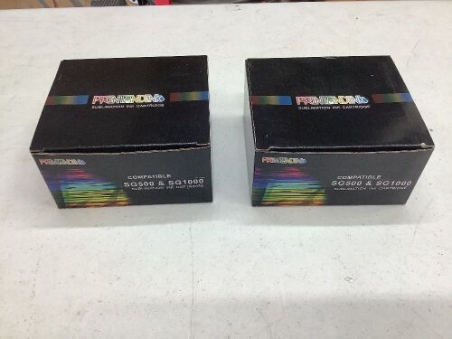 Lot of (2) PRINTANDINK Transfer DYE Sublimation Ink Cartridges Compatible with New firmware Sawgrass Virtuoso SG500 SG1000  - Lot 199