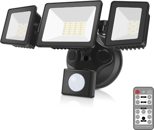 Alusso 40W 3 Adjustable Head LED Motion Sensor Flood Light  - Lot 496